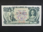 100 Kč 10.1.1931, serie Dc, III.vydání, perf. SPECIMEN