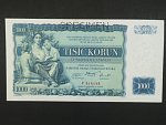1000 Kč 25.5.1934, série F, 1x perf. SPECIMEN