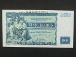 1000 Kč 25.5.1934, série B, 1x perf. SPECIMEN