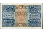 20 Kč 15.4.1919, serie P 001, 1x zlomený rožek jinak 0/0