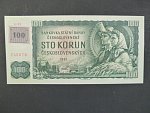 100 Kč 1961 s. G 89 II.vydání, kolek