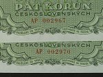 5 Kčs 1953, série AP, tiskárna Goznak Moskva, 2 ks, 1x výrazný posun číslovače doleva