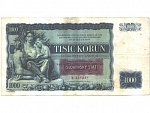 1000 Ks 25.5.1934 s přetiskem, série B, 2x perf. SPECIMEN