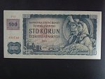 100 Kč 1961 s. D 11, kolek, vodoznaková výztuž na líci