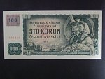 100 Kč 1961 s. X 60 (malá průsvitka) II.vydání, kolek, Baj. CZ 1e, Pi. 1 