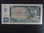 100 Sk/Kčs 1961 s. D 45, kolkovaná, vodoznaková výztuž na líci, Baj. SK 3a2, Pi. 17
