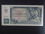 100 Sk/Kčs 1961 s. D 22, kolkovaná, vodoznaková výztuž na líci, Ba. SK 3a2, Pi. 17