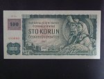 100 Kč 1961 s. R 56, kolek, úzký číslovač 1a