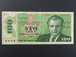 100 Kčs 1989 s. A 54, vzácně se vyskytující vysoká série
