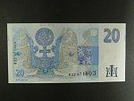 20 Kč 1994 s. B 22 proužek vlevo, Baj. CZ 10b, Pi. 10b