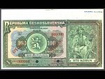 100 Kč 14.1.1920 s. D anulát, 2x přetisk SPECIMEN