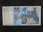 50 Sk 1.7.1999 serie C 00000000, anulát číslo 00696 s pretiskem SPECIMEN, Ba. SK6d