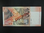 100 Sk 1.7.1996 serie D 00000000, anulát číslo 654 s pretiskem SPECIMEN, Ba. SK 8b, Pi. 25s