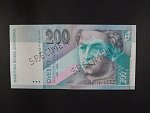 200 Sk 1.8.1995 serie E, 2x šikmá perf. SPECIMEN, Ba. SK 12a, Pi. 26s
