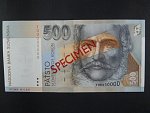 500 Sk 31.10.1996 serie F 00000000, anulát číslo 696 s přetiskem SPECIMEN, Baj. SK 9b, Pi. 27s