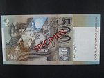500 Sk 31.10.1996 serie F 00000000, anulát číslo 696 s přetiskem SPECIMEN, Baj. SK 9b, Pi. 27s
