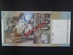 500 Sk 31.10.1996 serie F 00000000, anulát číslo 954 s přetiskem SPECIMEN, Baj. SK 9b, Pi. 27s