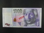 1000 Sk 1.8.2007 serie P 00000000, anulát číslo 0954 s přetiskem VZOR, Ba. SK15d