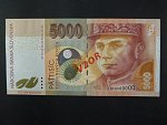 5000 Sk 17.11.2003 serie H 00000000, anulát číslo 0954 s přetiskem VZOR, Baj. SK 14b, Pi. 43s