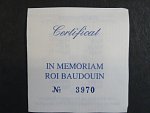 Ag medaile - In memoriam Roi Baudouin, Ag 0,925, 11,5 g, průměr 30mm, náklad 7500ks, certifikát, etue