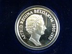 Ag medaile - Astrid Reine des Belges, Ag 0,925, 11,5 g, průměr 30mm, náklad 2500ks, certifikát, etue