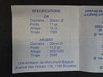 Ag medaile - Astrid Reine des Belges, Ag 0,925, 11,5 g, průměr 30mm, náklad 2500ks, certifikát, etue