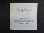 Ag medaile - Fabiola Regina Belgarum, Ag 0,925, 11,5 g, průměr 30mm, náklad 2500ks, certifikát, etue