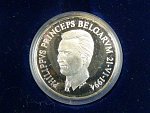Ag medaile - Philippe Prince de Belgique, Ag 0,925, 11,5 g, průměr 30mm, náklad 7500ks, certifikát, etue