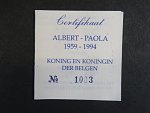 Ag medaile - Albert - Paola Roi et Reine des belges, Ag 0,925, 11,5 g, průměr 30mm, náklad 7500ks, certifikát, etue