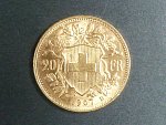Švýcarsko - 20 Frank 1907 B, 6,451g, Au 0.900