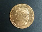Švýcarsko - 20 Frank 1891 B, 6,451g, Au 0.900
