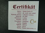 2010, Česká mincovna, zlatá medaile Dukát Karla VI., Au 0,986, 3,49g, náklad 500 ks, etue, certifikát