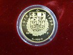 1998, Česká mincovna, zlatá medaile T.G.M. 80.let ČR, Au 0,999,9, 7,78g, náklad 500 ks, etue, certifikát