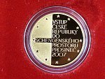 2008, Česká mincovna, zlatá medaile vstup do shengenského prostoru, Au 0,999,9, 7,78g, náklad 500 ks, etue, certifikát