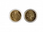 1996, Česká mincovna, J. Harcuba - zlatá medaile s motivem 5 Kč, Au 0,999, 7,78g (1/4 UNZ), průměr 23mm, náklad 500 ks