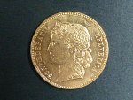 Švýcarsko - 20 Frank 1891 B, 6,451g, Au 0.900