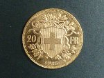 Švýcarsko - 20 Frank 1922 B, 6,451g, Au 0.900