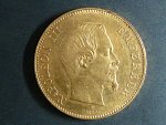 100 Frank 1857 A Napoleon III., Au 900/1000, 32,25 g, průměr 35 mm