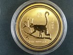 100 Dollars - 1 Oz (31,1050g)  Au - Rok opice 2004, kvalita proof,  etue