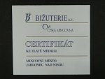 1995, pamětní medaile s motivem 2 Kč, Au 999,9, 7,78g, náklad 300ks, certifikát, etue, kvalita b.k.