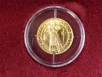 Jubilejní Svatováclavský 1 dukát 2015 prvoražba návrhu Josefa Šejnosty z r. 1923, číslo 267, odvědčení o ryzosti z Puncovního úřadu, Au 986, 3,58g