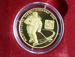 2002, Mincovňa Kremnica, medaile Slovensko - mistr světa v hokeji, Au 0,986, 13g, náklad 200 ks, číslovaná, certifikát, etue