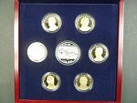 sada 6ti pamětních 20 Kč mincí z roku 2018 a 2019 proof v dřevěné etui + Ag medaile s motivem vznik Československa , číslované sady, náklad 3000ks