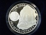 200 Kč 1998, 800. výročí korunovace Přemysla I. Otakara, certifikát, bezvadná kvalita