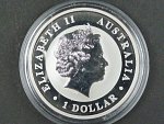 1 Dollars - 1 Oz (31,1050g)  Ag - Kookaburra 2013, kvalita proof, Ag 999/1000, etue