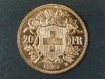 Švýcarsko - 20 Frank 1927 B, 6,451g, Au 0.900
