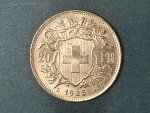 Švýcarsko - 20 Frank 1935 LB, 6,451g, Au 0.900