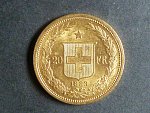 Švýcarsko - 20 Frank 1883, 6,451g, Au 0.900