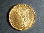 Švýcarsko - 20 Frank 1883, 6,451g, Au 0.900