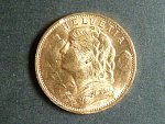 Švýcarsko - 20 Frank 1922 B, 6,451g, Au 0.900